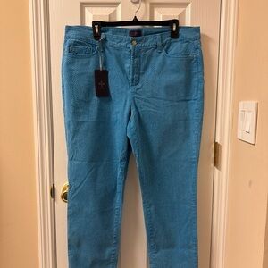 NYDJ Women's Ankle Jeans Size 16P Petites Pocket Stretch Mid Waist Mid Wash